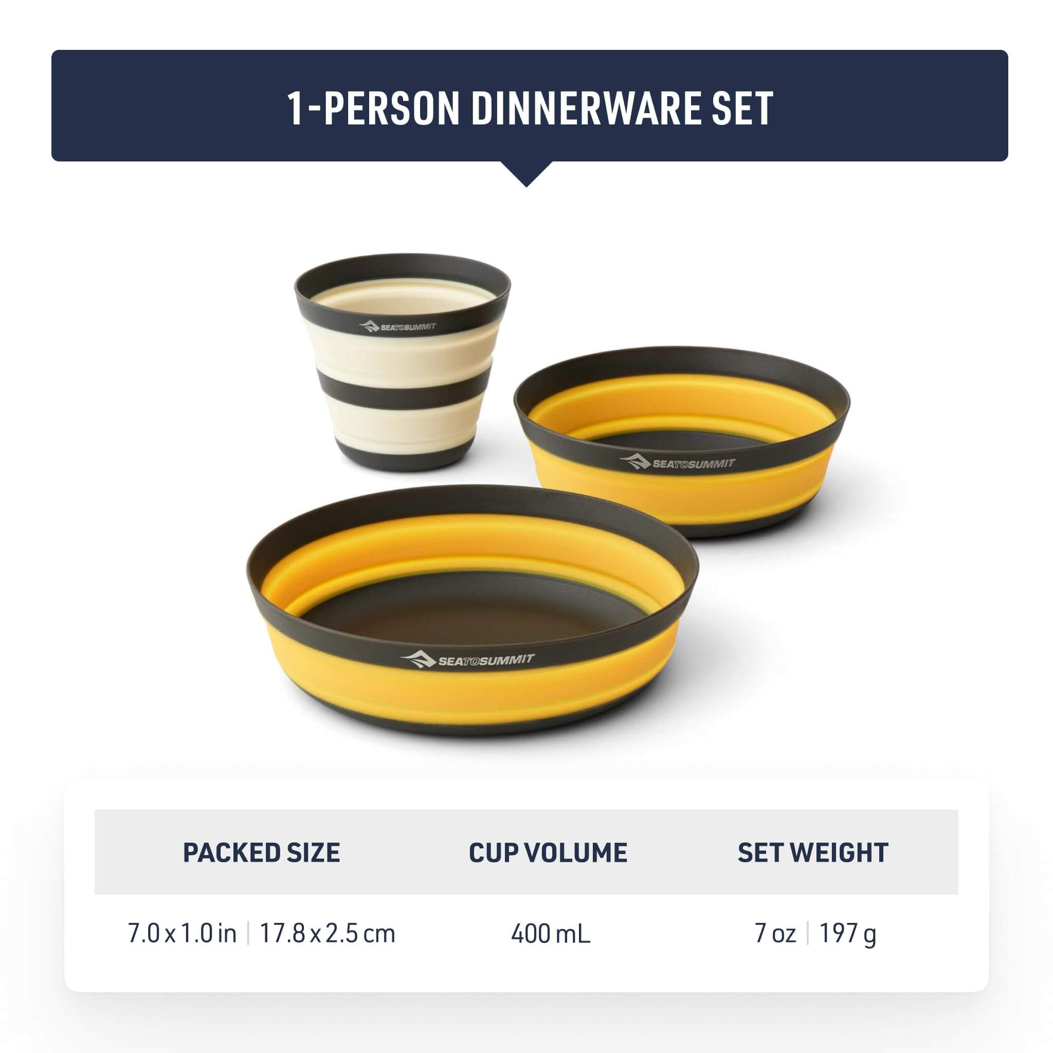 Sea to Summit Frontier UL Collapsible Dinnerware Set 1P 3-teilig