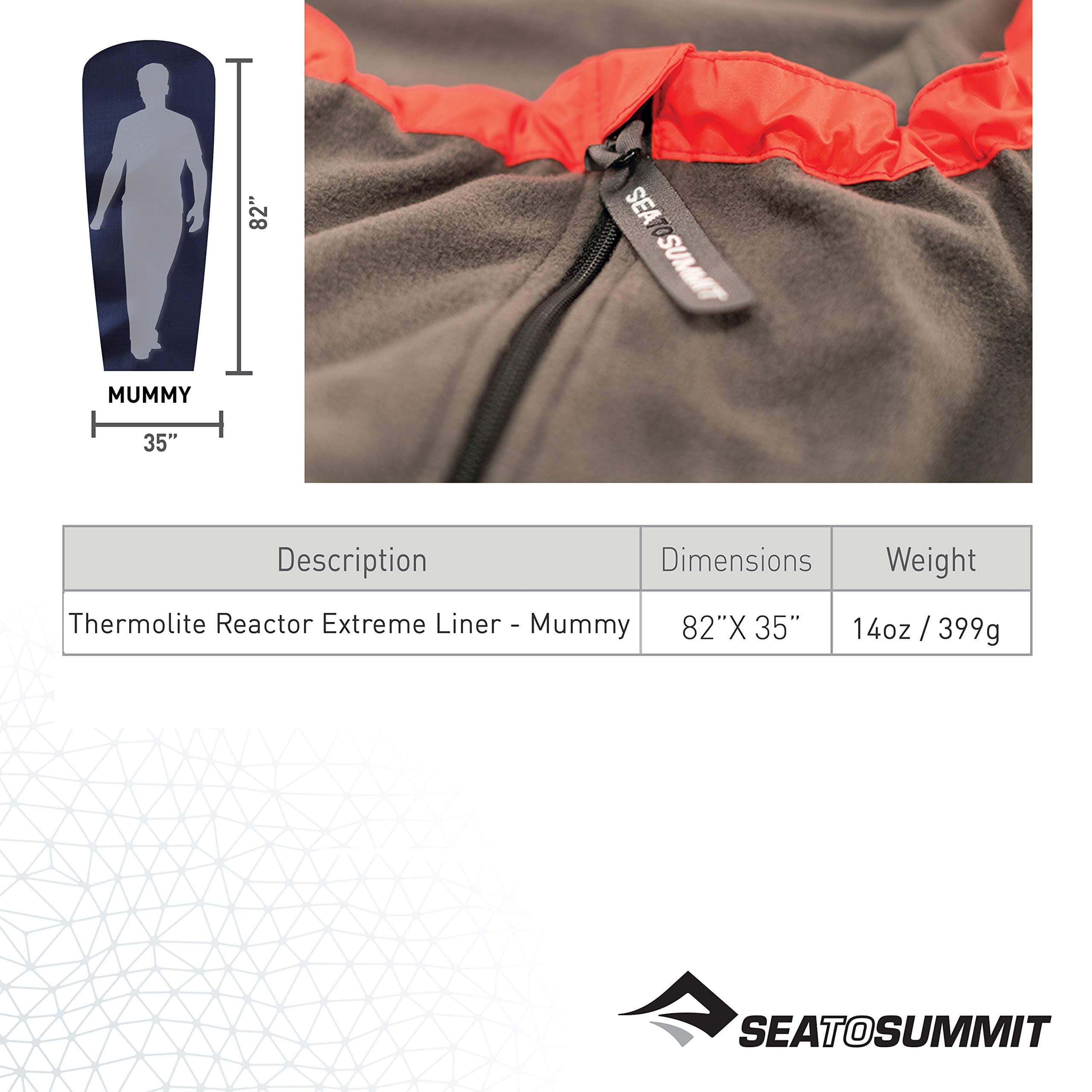 Sea to Summit Thermolite Reactor Extreme Mummyliner Long - Hüttenschlafsack